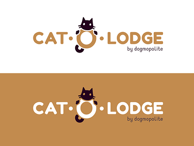 Cat-O-Lodge logo v2 (cat boarding house) animal logo cat cute warm colors