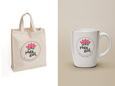 Yoga Girl mug & tote bag bag feminine funny logo lotus mug yoga