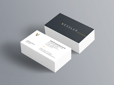 Vessler - Real Estate Investment branding business card logo minimal