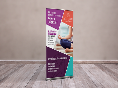 Colorful roll-up for a yoga flash mob branding colorful roll up yoga