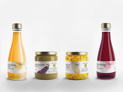 Bio drink and jar label design bio food gastro label