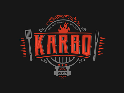 KARBQ bbq grill logo smoke vintage