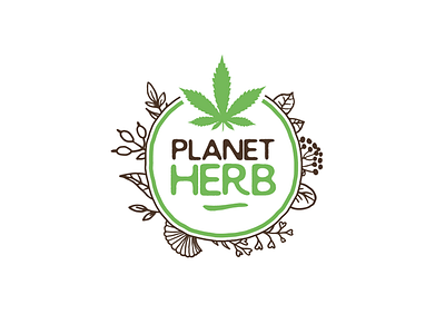 Planet Herb logo v2 green herbs natural plant