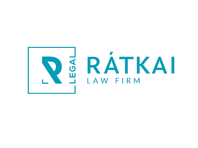 Rátkai Law Firm logo clean cool colors lawyer square teal