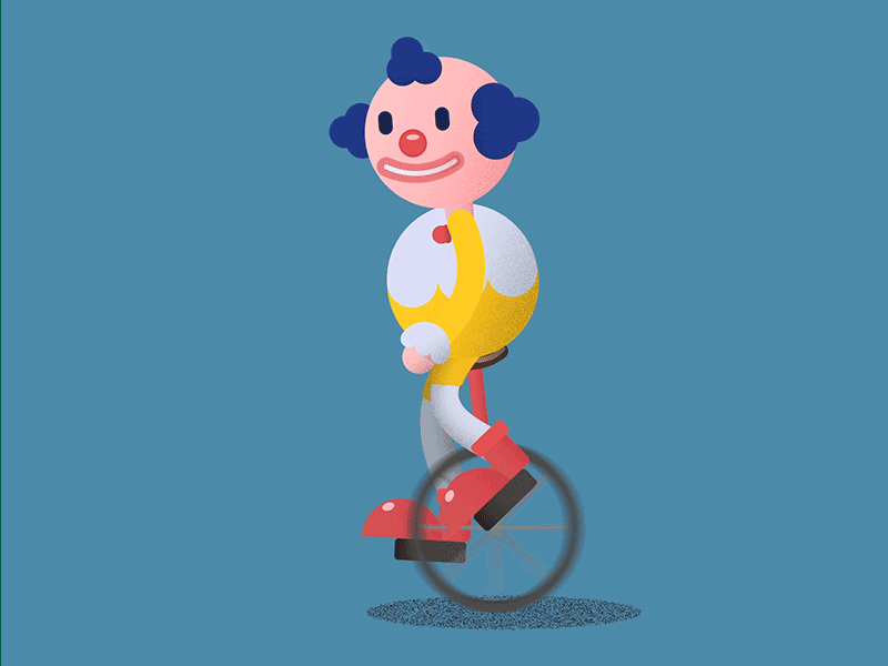 Quit Clowning Around: Unicycle 2d animation after effects animation character animation character design clown illustration motion design motion graphic