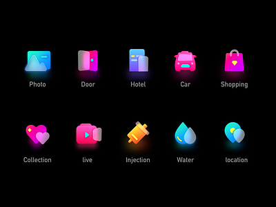 New texture icon of colorful gradient glass