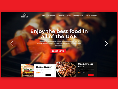 Restaurant landing designer photoshop restaurant ui web design