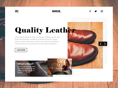 SHUZ. blog designer landing page web design website