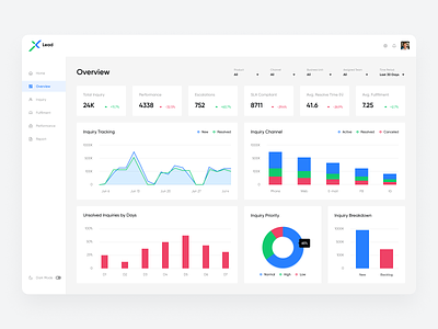 Lead Customer Service Insights | Overview Screen