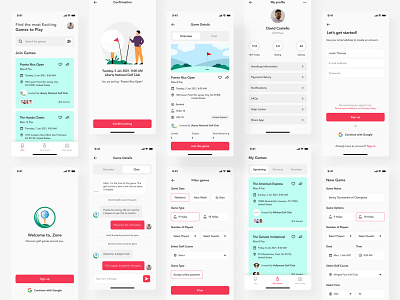 Golf Booking App app apps apps design clean design flat inspiration minimal mobile app mobile design mobile ui mobileinspiration mobiletrends trending ui uidesign uitrend uiux uiuxdesign ux