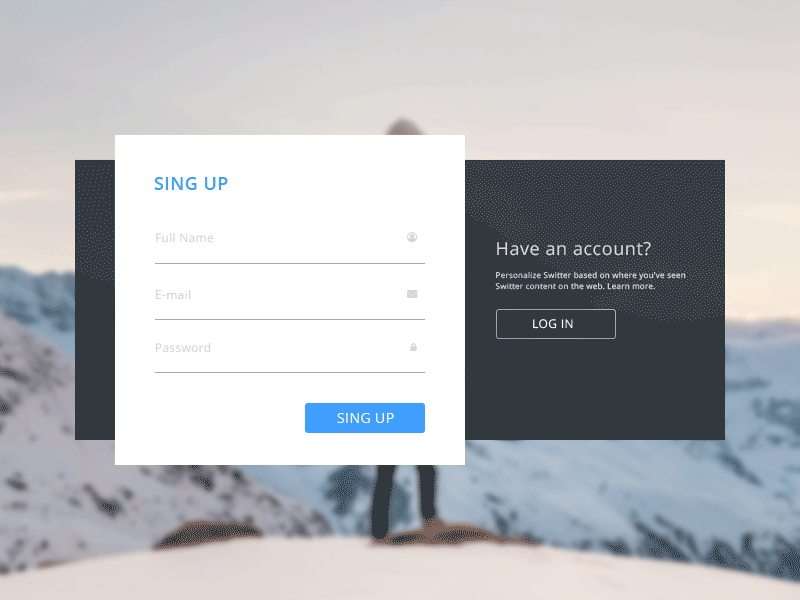 Login Page UI Design animation design motion ui