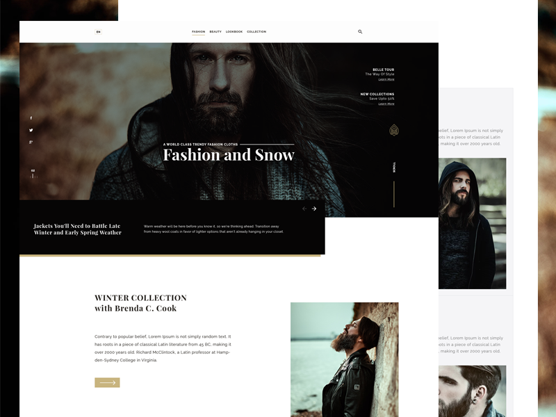 Fashion Ware Website Landing Page UI Design retail shop personal traine news blog hosting minimal portfolio graphic designer fashion magazine ecommerce creative business agency