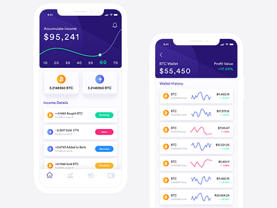 Cryptocurrency App Concept design app bitcoin crypto cryptocurrency dashboard design ico mobile payment token ui wallet