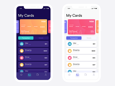 Wallet App Concept Design bank bonus card deposits income ios master mobile visa wallet