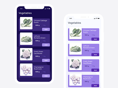 Grocery App List Screen Design Concept