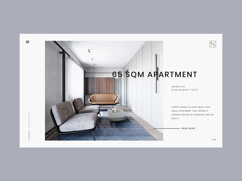Minimal Apartment Decoration Website Header animation apartment clean gif header home interior minimal motion slider trend website