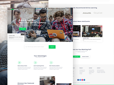 Online Course Website Design academy clean course design education landing page minimal ui uidesign ux webdesign website