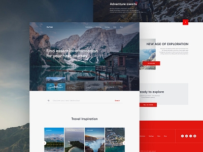 Travel Landing Page Design clean landing page design landingpage layout minimal red travel travel landing page travel website typography ui uidesign ux web website website concept website design