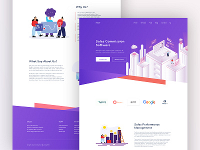 Sale Commission Landing Page Design art business character design clean color header illustrator isometric landingpage minimal product page sale typography ui ux vector web web app website website design