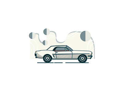 Ford Mustang 1964 car ford illustration line minimal