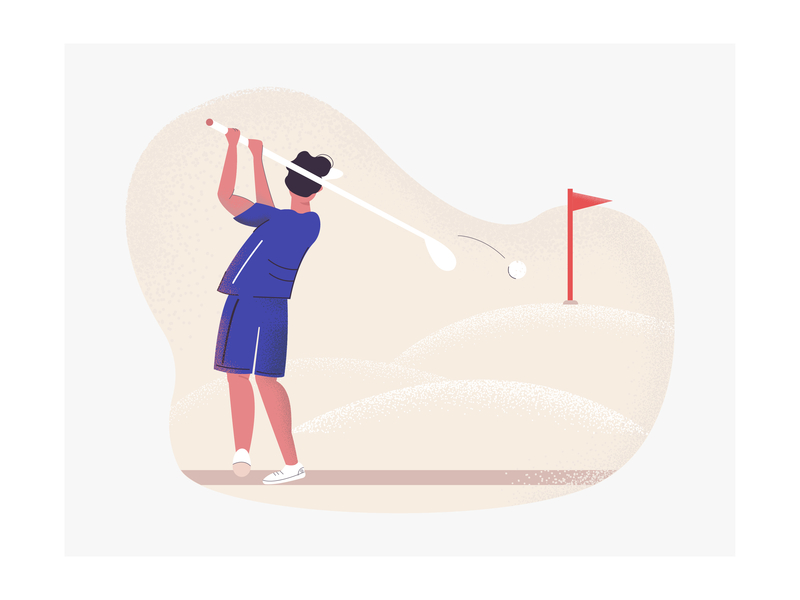 Golfer golfer golf website web ux ui sport app sport character design illustration
