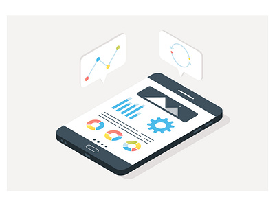 Isometric mobile icons illustration iphone mobile services vector