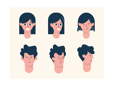 Сharacters_1 avatar characters characters design face head illustration man minimal woman