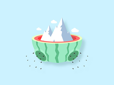 Watermelon Ice ice illustrations mountain ui watermelon