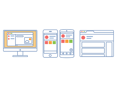 Platforms icons icons illustration