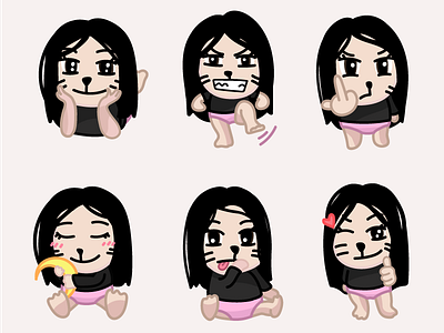 Inna girl illustration stickers