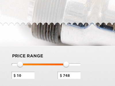 Price Range Slider interface ui