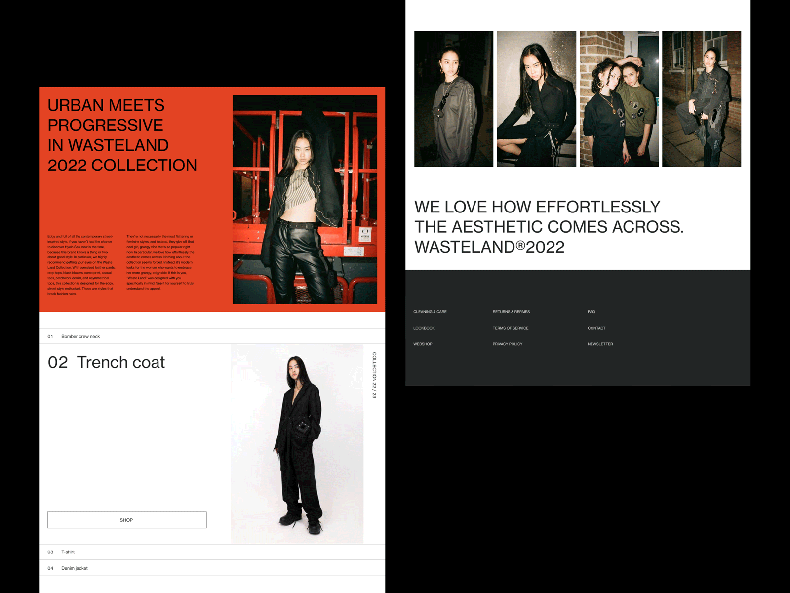 WASTELAND LOOKBOOK | #2 branding clean design editorial fashion graphic design layout lookbook minimal motion graphics typography ui