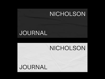 NICHOLSON | #3 branding design editorial illustration layout logo minimal ui ux