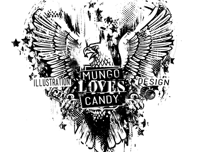 Mungo eagle grunge illustration mungo vector