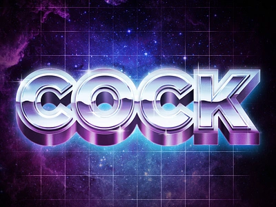 Sweartember update 80s chrome cock illustration photoshop typography