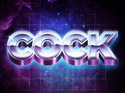 Sweartember update 80s chrome cock illustration photoshop typography