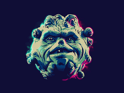 The beholder big trouble in little china illustration neon vector
