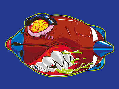 Touchdown terror illustration madballs vector