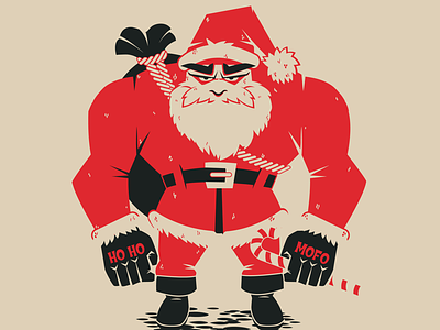 Bad Santa character christmas illustration limited colour naughty santa vector