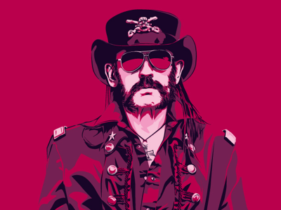 Lemmy icon illustration lemmy motörhead music portrait rock vector
