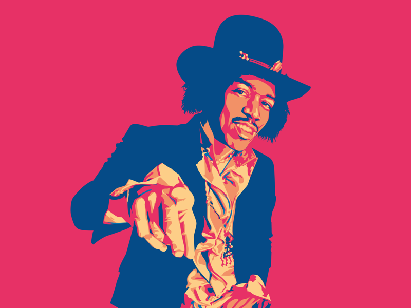 Are you experienced? icon vector illustration portrait jimi hendrix