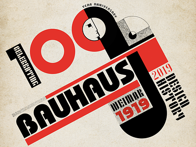 100 years of Bauhaus 100 years anniversaries bauhaus design history layout typography vector