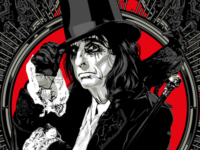 Alice alice cooper illustration limited colour rock icon vector practice