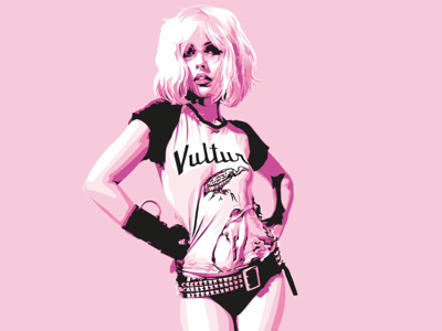 Debbie call me debbie harry illustration limited colour punk icon vector practice