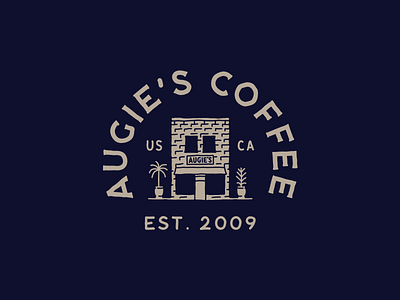 Augie's Coffee branding design coffee graphic design hand drawn hand made illustration monogram vintage
