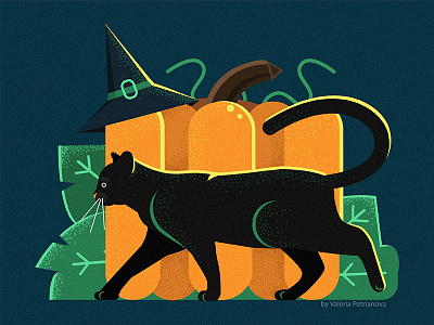 Halloween animals cat design flat graphic halloween holiday illustration illustrator pumpkin vector vegetables