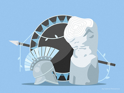 Balance ancient antique concept design greece helmet illustration illustrator rome sculpture shield vector