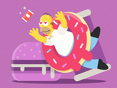 Homer Simpson art beer burger cartoon concept design donut food homer illustration simpsons vector