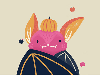 Autumn Bat Illustration