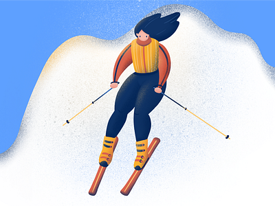 Skis Illustration girl graphic design illustration kidsillustration procreate skis snow winter winter sports woman